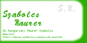 szabolcs maurer business card